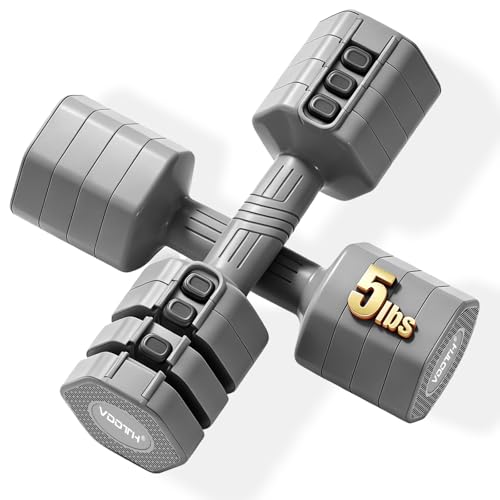 Adjustable Dumbbell Set,5/10 LB Pair Weights Dumbbells for Women at Home