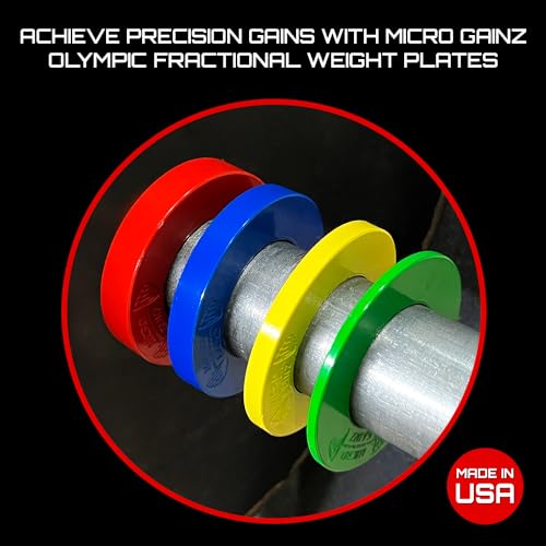 Micro Gainz Calibrated Fractional Weight Plates Set, 8 Piece Olympic Weight Plates Set with Bag, Designed for Olympic Barbells for Strength Training and Micro Loading, Made in USA - view 2