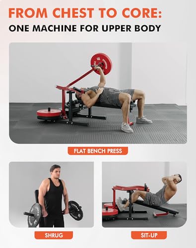 Chest Press Machine, Bench Press Machine with Independent Converging Arms, Adjustable Flat Incline Bench for Chest, AB Workouts, Shoulder Home Gym Equipment - view 2