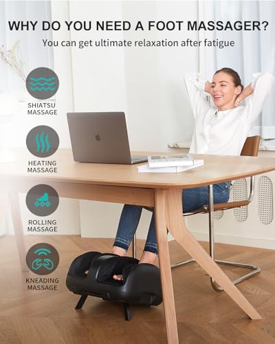 Foot Massager with Heat, FSA Eligible Shiatsu Foot and Calf Massager with Air Compression, APP & Panel Control, Rolling, Vibration and Heat, Foot Massage Machine for Home Relaxation - view 5