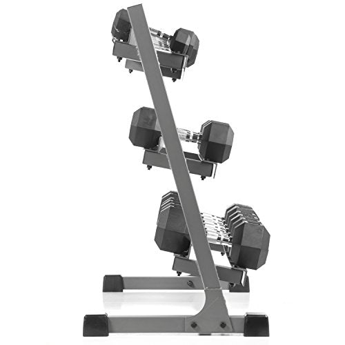 Dumbbell Set with Rack, Weights Dumbbells, Multiple Free Weights and Horizontal Storage for Home Gym Strength Training, Storage Rack Color Options - view 4