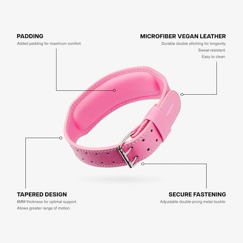 Weight Lifting Belt - Double Prong 4” to 2.5” Tapered Premium Lifting Belt for Men and Women - Ultimate Back Support For Weightlifting and Powerlifting | Premium Fitness Gear - view 4