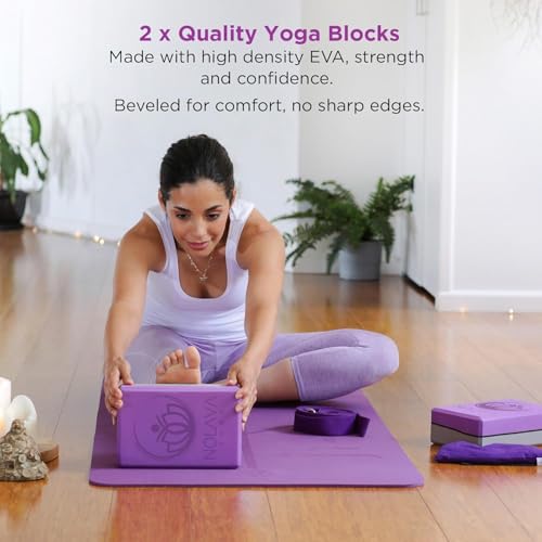 Nolava Yoga Mat with Bag – 72 x 24 inch, 1/4 inch Thick Non-Slip Mat – Includes Slap Band, Black Zippered Carry Tote with Mat Sleeve & Inner Pocket – For Yoga, Pilates, Home or Studio. - view 5