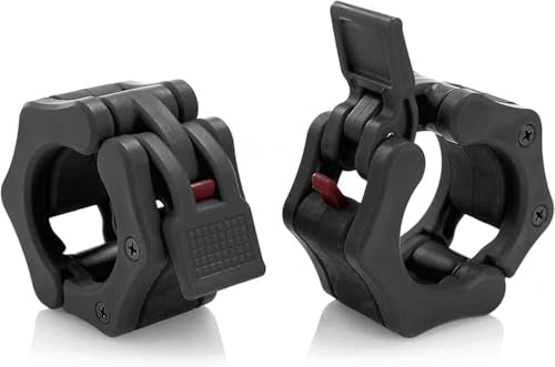 USA made Olympic barbell collar 2 inch quick release pair of locking 2" pro weight bar plate locks clamp clips for workout weightlifting fitness training - view 2