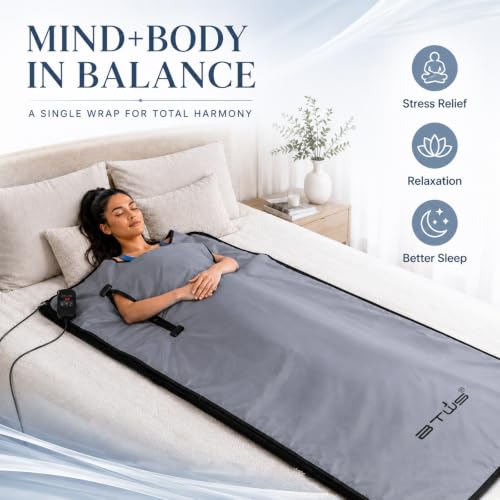 Infrared Sauna Blanket for Detox & Relaxation, 71"x31" Low EMF Portable Blanket with Silicone Fiber Heating, Waterproof Soft Oxford Cloth for Home Spa - view 2
