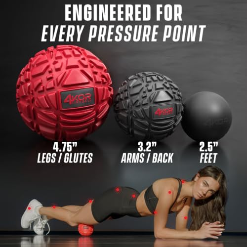 4KOR Massage Balls for Trigger Point Therapy - Myofascial Release Ball - Muscle Relief for Back, Neck, Shoulder, Foot Pain - Fitness Massage Balls for Mobility - Deep Tissue Release Ball - view 2