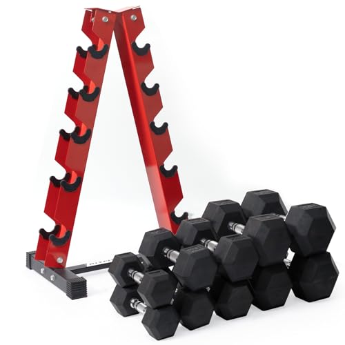 Rubber Coated Hex Dumbbell Weights Set for Home Gym - view 2