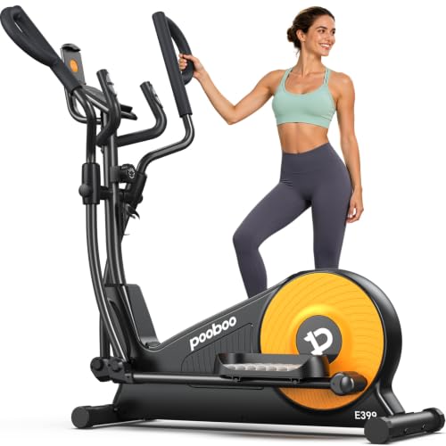 Elliptical Exercise Machine, Elliptical Machine with 16-Level Resistance&Quiet Magnetic Driving System, Elliptical Machine for Home with LCD Monitor,16IN Stride,350LB Capacity