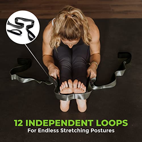 Physical Therapy Yoga Stretch Strap with 12 Loops, 1.5 Inch Wide, 8 Ft Long - view 2