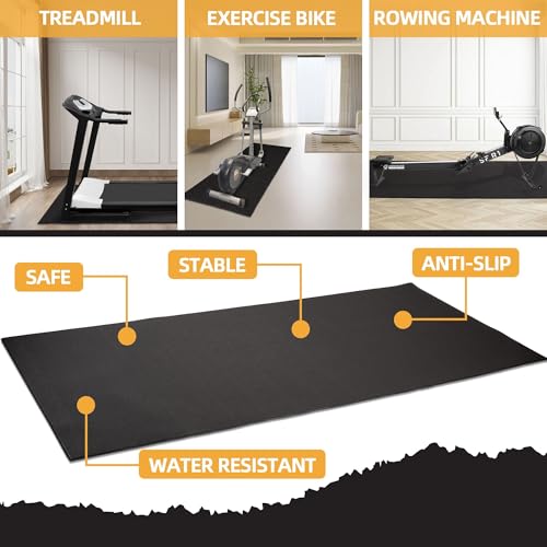 High Density Home Gym Treadmill Exercise Bike Equipment Mat, 1/4" Thick, 30" x 60" (2.5 x 5FT) - view 2