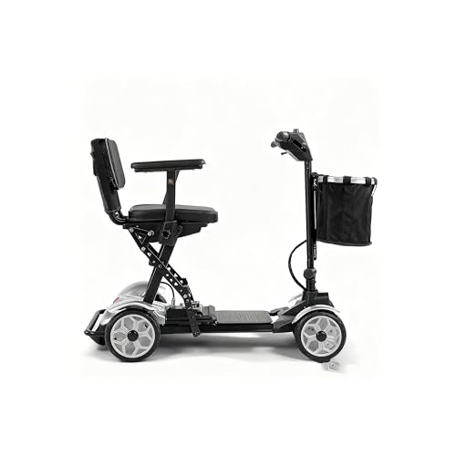4 Wheel Mobility Scooters for Seniors, Lightweight and Easy Folding Electric Scooter with 270W Brushless Motor, LED Headlights and Electromagnetic Brake, 30 Miles Travel Range, 350LBS(211SL-2)