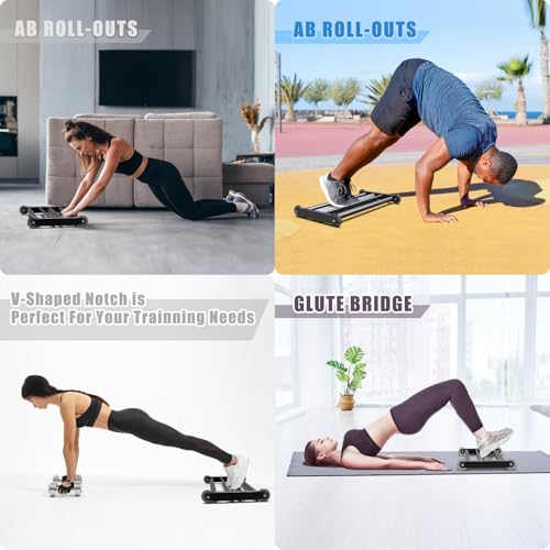 Glute Ham Glider Heavy Duty Ab Glute Glider Machine, Exercise Wheels for Smooth Hamstring Curl Abdominal and Leg Workouts, Multifunctional Ab Glute Machine for Home & Commercial Gym - view 2