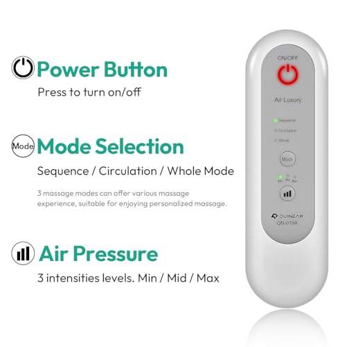 Full Leg Massager, Foot, Calf & Thigh Massage Machine- 3 Intensities 3 Modes Air Compression Therapy Device Help for Elderly Pain Relief, Swelling, RLS, Edema, 2 Extensions for Bigger Calf - view 4