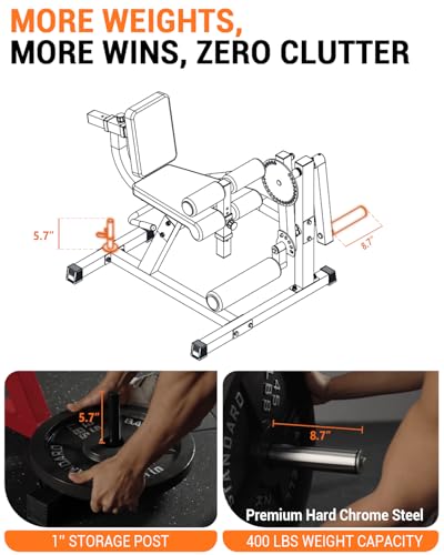 Leg Extension and Curl Machine, Lower Body Special Leg Machine, Adjustable Leg Exercise Bench with Plate Loaded, Leg Rotary Extension for Thigh, Home Gym Weight Machine - view 6