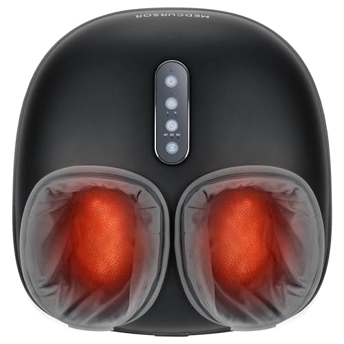 Foot Massager with Heat - Shiatsu Feet Massage Machine Delivers Relief for Tired Muscles & Plantar, Deep Kneading Therapy, Multi-Level Settings for Home, Office Use, Size up to 13"