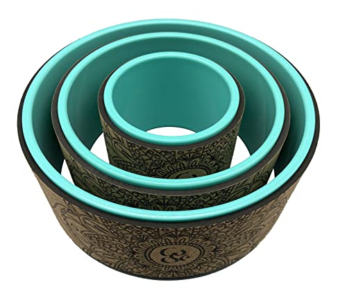 Yoga Wheel 13" with Most Detailed Book Step by Step Guide on How to Do 30+ Poses,! Perfect for Stretching and Improving Backbends (3 Pack - 6, 10 & 13" -Cork/Turquoise +strap) - view 5