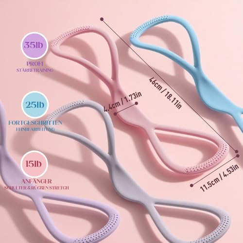 Resistance Bands,2025 New Figure 8 Resistance Bands with Handles for Women Men,Exercise Bands for Working Out,Arm,Back,Fullbody Yoga Pulling Rope,Elastic Stretch Bands - view 6
