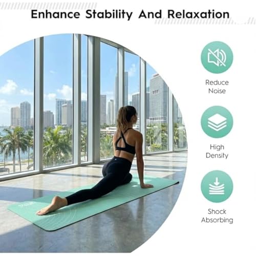 TPE Yoga Mat (72" x 24" x 5mm) - Cruise Color Non-Slip Workout Mat with Alignment Lines for Women & Men - Durable, Eco-Friendly, Latex-Free Exercise Mat for Home, Pilates & Fitness - view 2