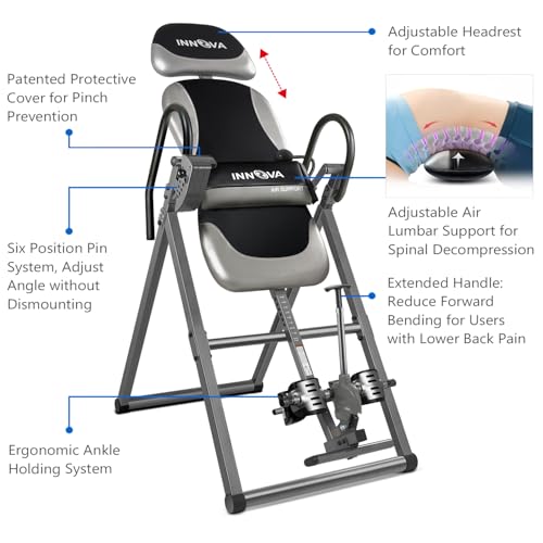 Innova ITX9900 Inversion Table with Air Lumbar Support, Black/Gray - view 2