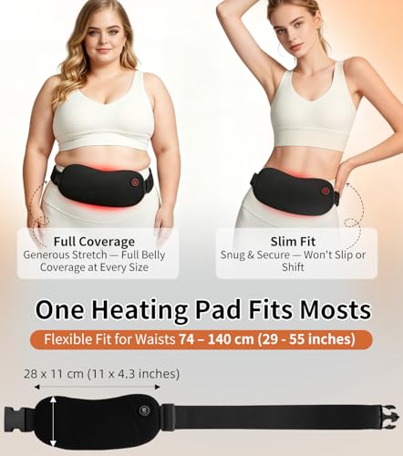 Portable Heating Pad Cordless Period Heating Pad for Cramps Menstrual Heat Pad Electric Rechargeable Battery Included 5000mAh for Long Time Use Heat Control - view 5