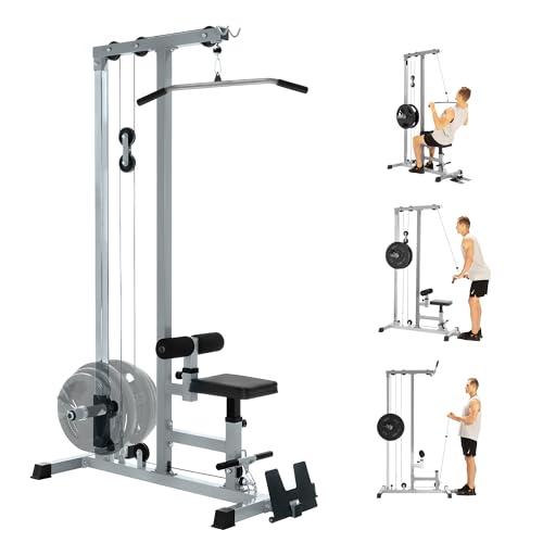 LAT Pull Down Machines, LAT Row Cable Machine, LAT Tower with Additional Pulley Cable, High & Low Pulley Stations