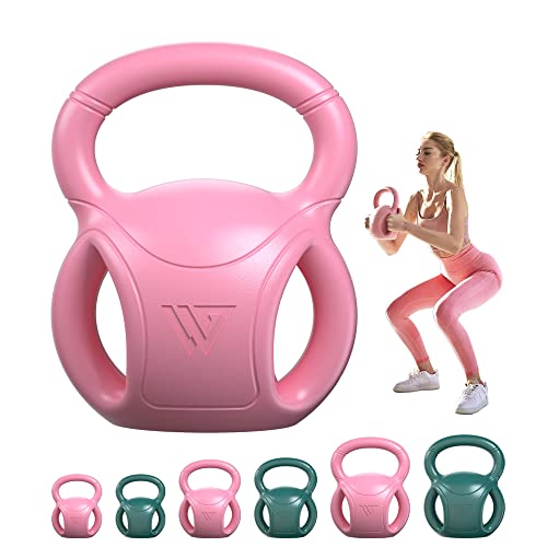 3 Handle Kettlebells Weight - Weight for Women Options 5, 10, 15 and 20 LB for Russian Twists AB Exercise, Weightlifting and Core Fitness Exercise Home Gym [Single in Sold]