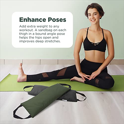 Yoga Sand Bags for Working Out - Reinforced Nylon Fabric Exercise Weight Bag with Double Handles for Secure Grip - Weighted Fitness Equipment for Yoga, Pilates & Training - Made in USA, 10 lbs - view 3