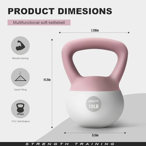 Soft Kettlebell 5LB/10LB/15LB/20LB/25LB, Kettlebells for Home Gym Strength Training, Anti-Slip Fitness Weights for Men Women - view 2