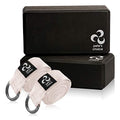 Stretching Straps and Yoga Blocks - Yoga Beginner Kit for Pilates & Gym