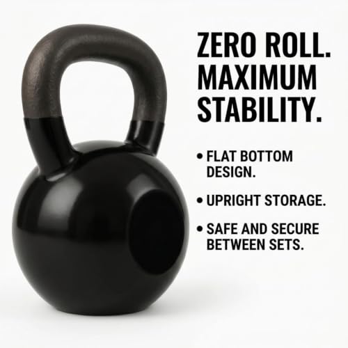 Vinyl Coated Kettlebell Weights | Solid Cast Iron Kettle Bells for Strength Training, Core Workouts & Cardio | Home Gym Exercise Equipment for Men & Women | 5 lbs to 70 lbs - view 6