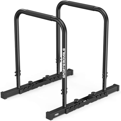 Adjustable Dip Bar Station, Heavy Duty Parallette & Parallel Bars, 400LBS Stable Dip Stands for Home Gym, Calisthenics & Upper Body Workout Equipment