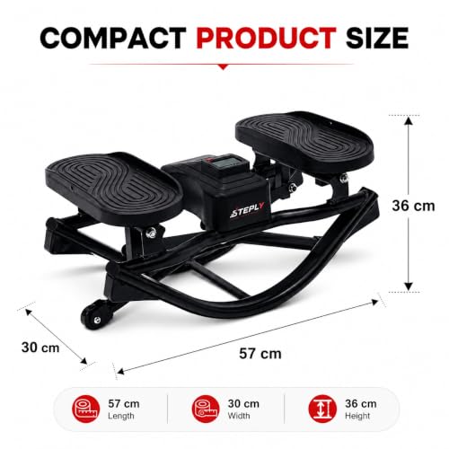 Rock Stepper - Side to Side Rocking Stepper for Exercise at Home with Resistance Bands & Cordless Jump Rope, Quiet Low-Impact Lateral Stepper Machine for Full Body Workout, Legs & Glutes - view 3