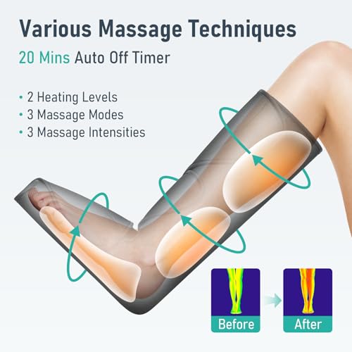 Leg Massager with Heat, Compression Device for Legs, Heated Compression Boots Foot Calf Massage Machine Foot and Leg Pumps Massager - view 3