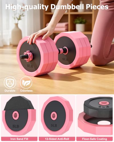 4-in-1 Adjustable Dumbbell Set with Foldable Bench for Home Gym - view 4
