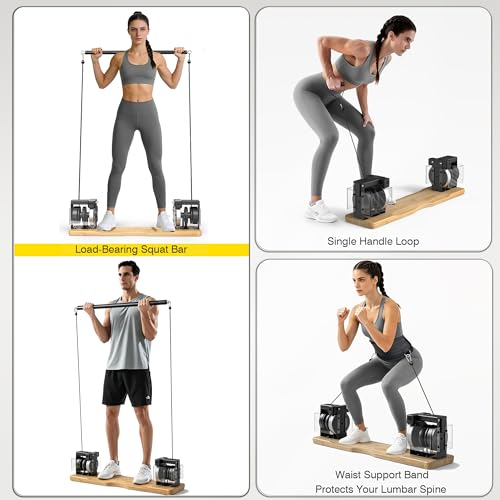 Home Gym Equipment, - Compact Full Body Workout Equipment with Adjustable Resistance for Strength Training, Squats, Bench Press, Rows, Portable Multifunctional for Small Spaces & Apartments - view 3