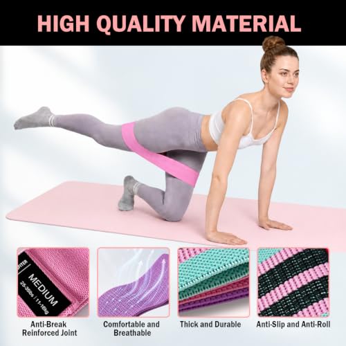 Non-Slip Fabric Resistance Bands for Working Out 3 Levels - view 3