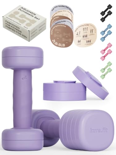 One-Twist Adjustable Dumbbell Set | 2LB 3LB 4LB 5LB Hand Weights for Women