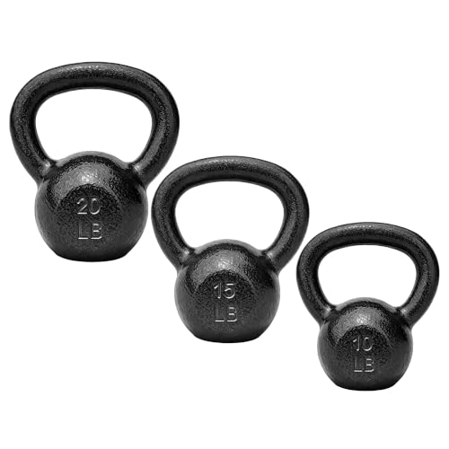 B​alanceFrom 5-​50 LB​ Kettlebells Cast Iron Strength Training Kettlebells for Home Gym Exercises, ​S​ingle or Set