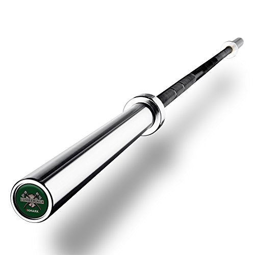 Olympic Barbell, Lumberjack 7 Ft 28mm Weightlifting Bar for Squats, Bench Press, Deadlifts, and Olympic lifts, Fits 2-Inch Standard Olympic Weight Plates