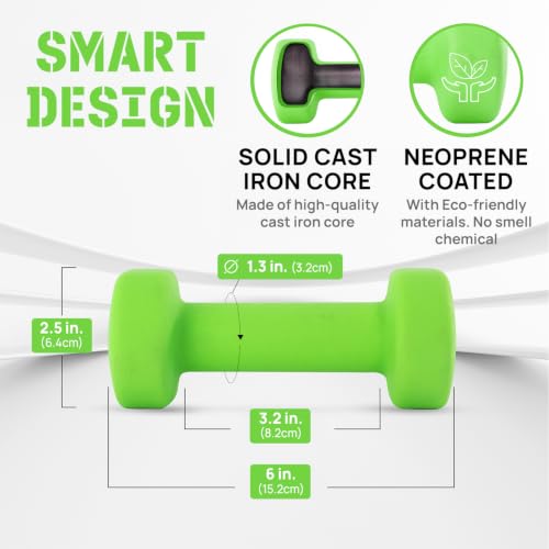 Neoprene Dumbbells Pair with USB-C Cable for Home Workouts - view 2