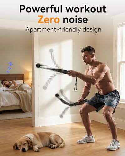 Weighted Ropeless Battle Ropes – Cordless Battle Ropes, Portable & Quiet Home Gym Workout Equipment | Low-Impact HIIT & Strength Training for Men & Women | Includes Workout Poster-Black - view 4