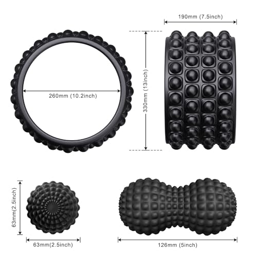 Back Roller Wheel,Back Stretcher,Back Cracker,Yoga Wheel, Foam Roller for Back Pain Relief and Posture Correction with Massage Ball - view 5