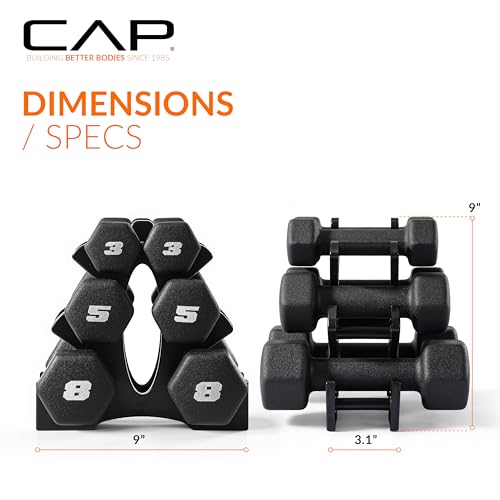 Neoprene Dumbbell Pairs & Sets, Non-Slip Grip, Hex Design - view 4