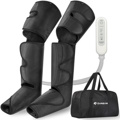Full Leg Massager, Foot, Calf & Thigh Massage Machine- 3 Intensities 3 Modes Air Compression Therapy Device Help for Elderly Pain Relief, Swelling, RLS, Edema, 2 Extensions for Bigger Calf