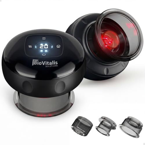 Cupping Set | 2 Pack Cupping Device | Cupping Machine with Red Light Therapy | Cupper with 12 Adjustable Suction & Heat levels, One-Touch Control Cupper | Cupping Kit | Automatic Cupper | Gua Sha
