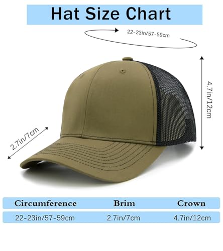 2-Pack Breathable Mesh Snapback Trucker Hats, Adjustable Baseball Caps for Men Women, Cotton-Poly Twill Outdoor - view 3