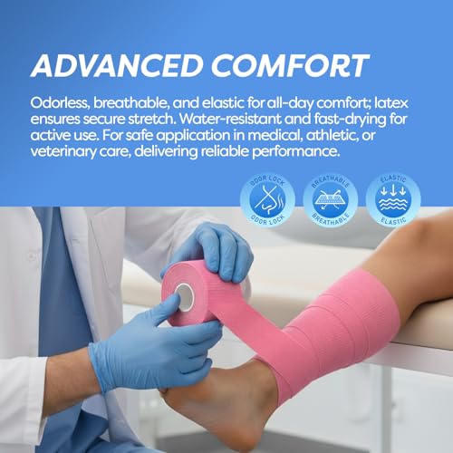 Sensi-Wrap Self-Adhesive Bandages, 36-Pack, 2" x 5 Yards, Assorted Colors, Latex, Colored Elastic Cohesive Athletic Tape, Tattoo Grip & Vet Wrap - view 5