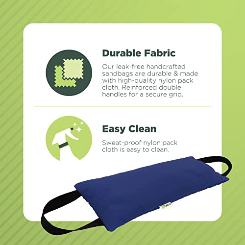 Yoga Sand Bags for Working Out - Reinforced Nylon Fabric Exercise Weight Bag with Double Handles for Secure Grip - Weighted Fitness Equipment for Yoga, Pilates & Training - Made in USA, 10 lbs - view 5