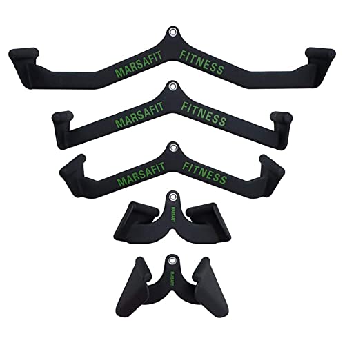 Home Gym Fitness Rowing T-bar V-bar Pulley Cable Machine Attachment, Bicep Curl Tricep LAT pulldown Bar Back Strength Training Handle Grips LAT Pull Down Bar for Seat Row Workout