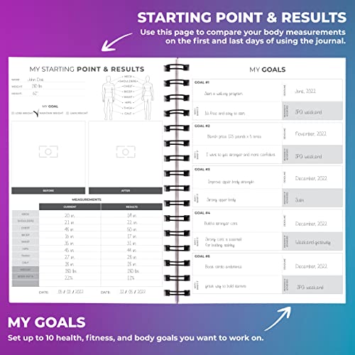 Fitness Journal Bundle, Workout Log Planner 2 Pink & Dark Purple - view 3
